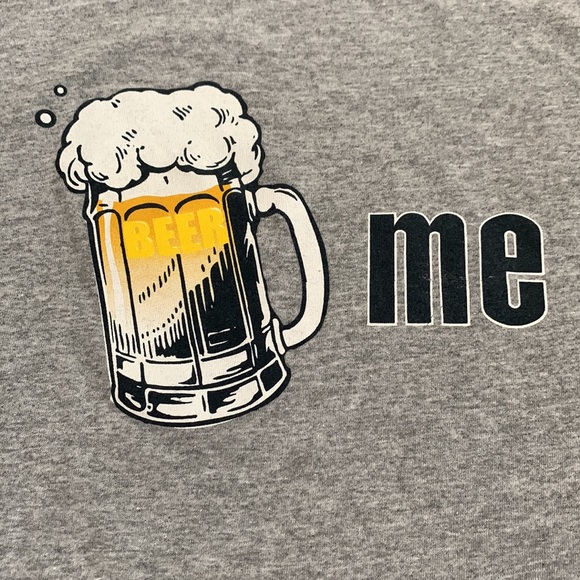 Beer Me Shirt Image Foaming Beer Mug top No Boundaries S small 34/36 gray nobo - Picture 4 of 4